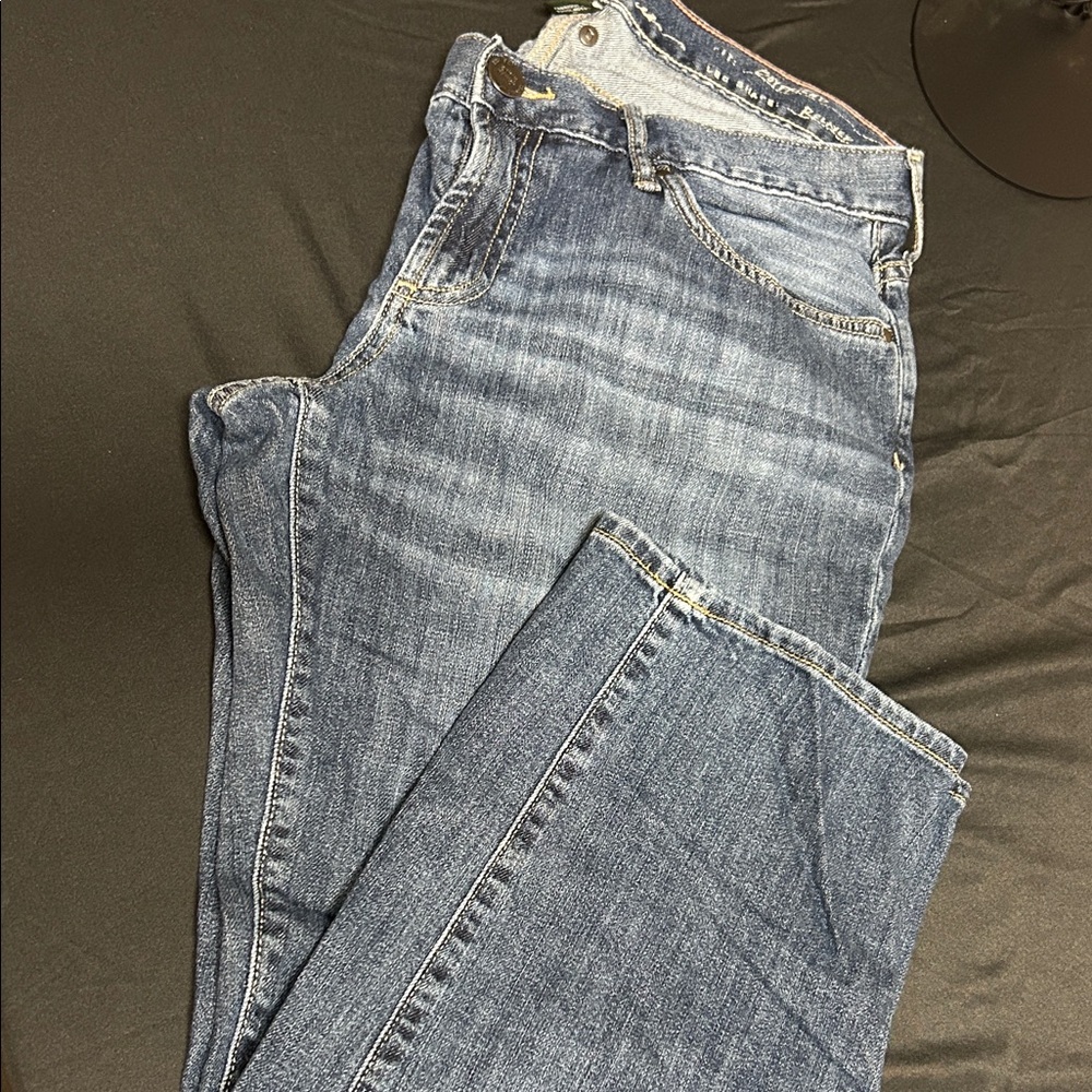 Eddie Bauer Boyfriend Cropped Blue Denim Jeans